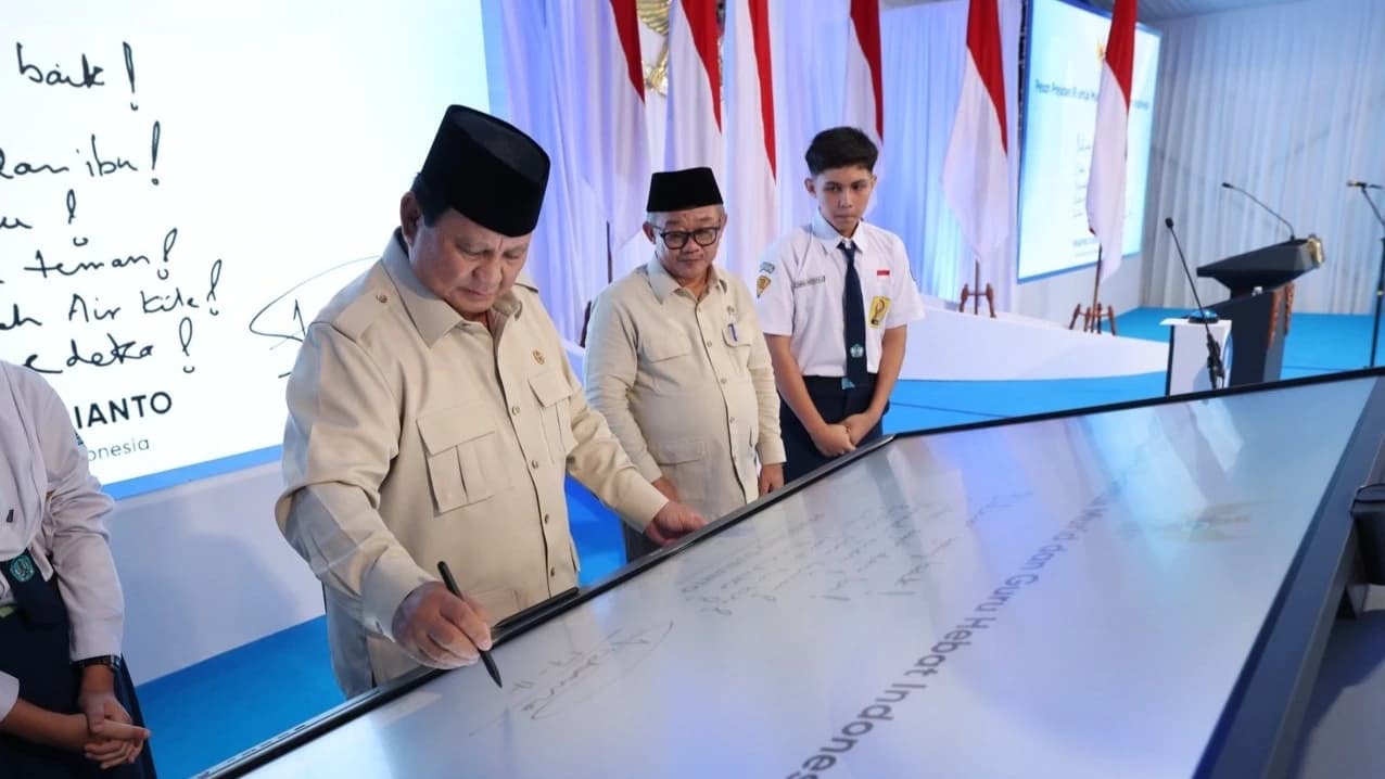 Pesan Tertulis Presiden RI Prabowo Subianto untuk Murid dan Guru Hebat Indonesia