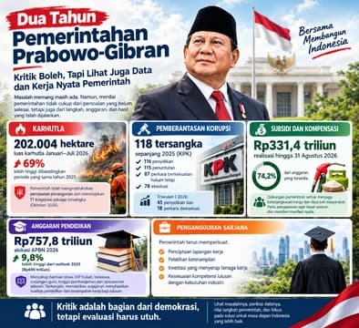 Dua Tahun Pemerintahan Prabowo Gibran  Data dan Kerja Nyata